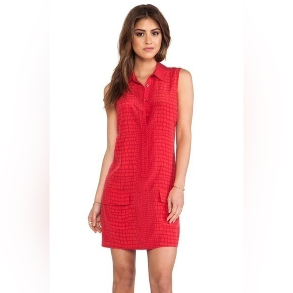 equipment | sleeveless lucida crocodile print silk dress | small